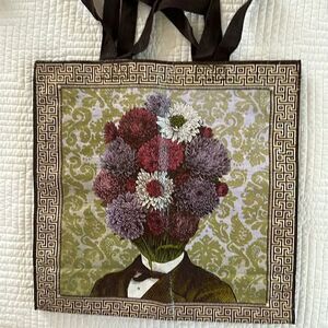 Blue Q Giant Shopper Tote Retired Discontinued Plant Head Unusual Recycled